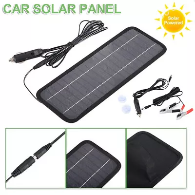 5W Solar Panel 12 Volt Trickle Battery Charger For Car Van Caravan Boat Kit UK • £13.69