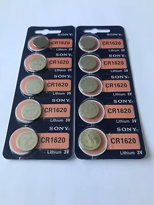 10 X Sony CR 1620 Battery 3V Lithium Coin Cell • £8.99