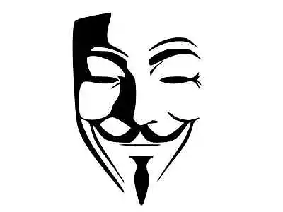 V FOR VENDETTA GUY FAWKES MASK Vinyl Decal Car Wall Sticker CHOOSE SIZE COLOR • $4.79