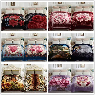 Korean Style Silky Mink Blanket A&B Design Reversible Blanket Queen King Size • $43.99