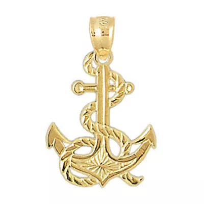 New 14k Yellow Gold Anchor Pendant • $79.99