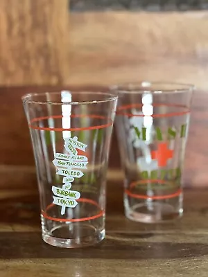 (2) Mash 4077th Drinking Glass 1983 M*A*S*H* TV Soda Tea Pilsner Beer Tumblers • $20