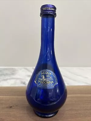 ACQUA DELLA MADONNA Water COBALT BLUE TEARDROP BOTTLE W/CAP & LABELS ITALY Empty • $10