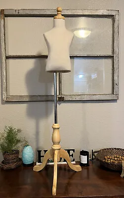 WHITE Infant Child Dress Form Mannequin Adjustable Wood Stand • $45