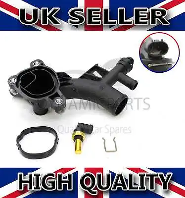 Water Outlet Housing With Sensor For Vauxhall Astra J Corsa D Meriva B Zafira C • £19.21