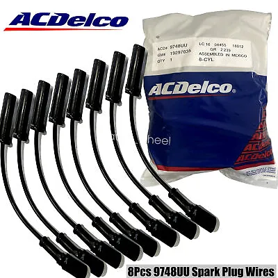 Genuine 8PCS/Pack ACDelco Spark Plug Wire For GM Truck SUV Van V8 9748HH • $28.99