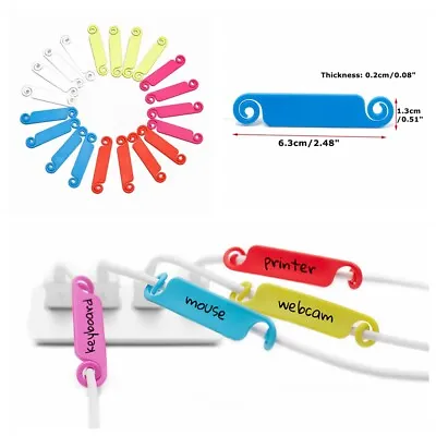 20Pcs Waterproof Organizer Tidy Marker Tool Cable Identification Labels Tags • £5.97