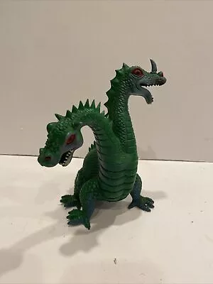 Vintage 1983 Imperial Blue Two Headed Head Dragon Dagger Knight Monster Toy 7.5” • $14.95