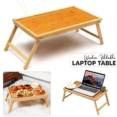 Folding Laptop Notebook Table Tray Stand Bed Picnic Stand Home Bed Computer Desk • £13.62