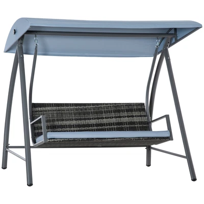 £189.99 • Buy Outsunny Garden Rattan Swing Chair Swinging Hammock W/ Cushion Mixed Grey