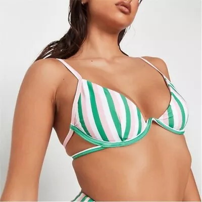 Missguided Stripe U Bend Underwire Bikini Top • £12.99