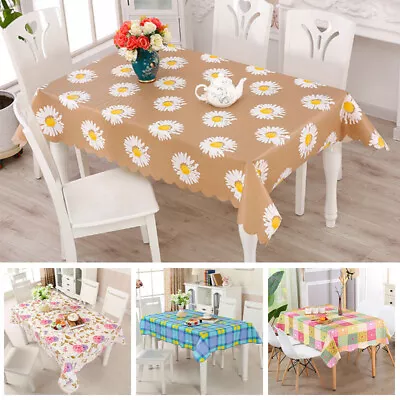 $8.79 • Buy Tablecloth PVC Table Cover Protector Waterproof Kitchen Dining Room Oil-proof