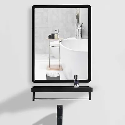 ​Modern Stylish Framed HD Mirror Wall Mounted Vanity Mirrors With Shelf Bathroom • £20.95