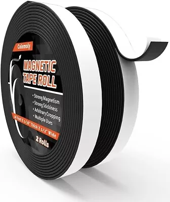 Magnetic Tape Roll 32ft 2 Rolls Flexible Magnet Strips With Strong Adhesive Back • $10.45