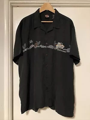 Vintage Harley Davidson Hawaiian Shirt Button Up Motorcycle 2XL • $30