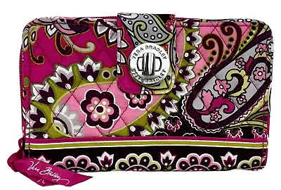 Vera Bradley Turn Lock Wallet In Very Berry Paisley • $31.49