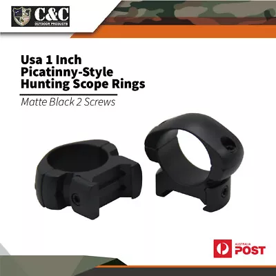 Ccop Usa 1 Inch Picatinny-style Hunting Scope Rings - Matte Black 2 Screws #1003 • $68