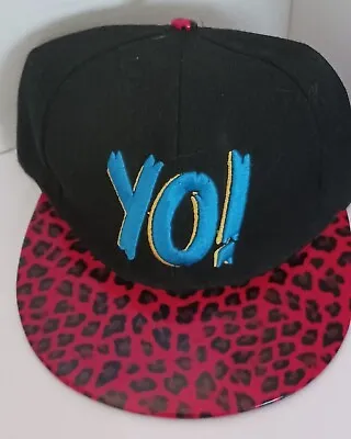 YO! Flat Brim Baseball Hat Snapback As Seen On MTV Red Leopard Print  • $10.99