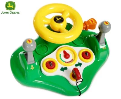 $39.99 • Buy John Deere Kids Busy Car Driver Driving Steering Wheel Lights On Sounds Toy Ride