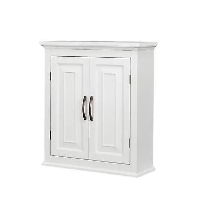 Elegant White Wooden Wall Mounted Bathroom Storage Medicine Cabinet Organizer • $105.92