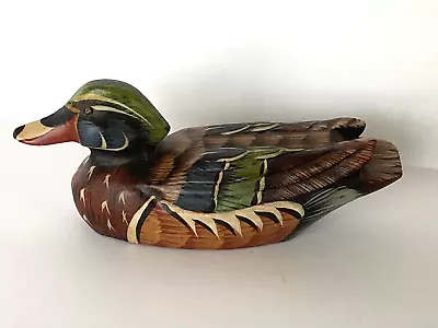 Vintage Hand Carved Wood Duck Sculpture By James (Jim) Thompson • $15
