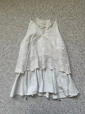 Moon River Womens Linen Flowy Tassel Sleeveless Tank Top Size XS • $14.99