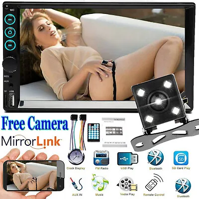 2Din Car Radio MP5 Stereo Multi-Player MirrorLink For Android IOS GPS Navigation • $63.08