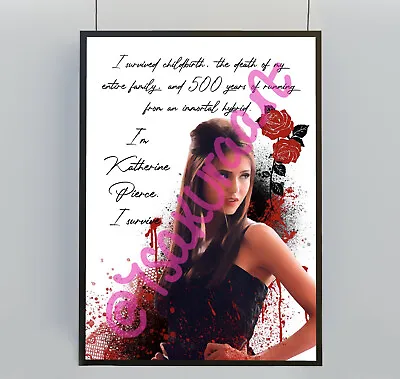 Katherine Pierce Art Print Poster The Vampire Diaries Print TVD Nina Dobrev • £9.99