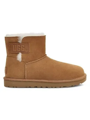 UGG Mini Bailey Logo Strap Boots Flat Ankle Booties Chestnut Brown US Size 9 • $75