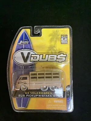 Jada Toys V Dubs '63 Volkswagen Bus Pickup W/ Stake Bed - Wave 3 - 1:64 Scale • $14.95