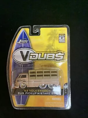 Jada Toys V Dubs '63 Volkswagen Bus Pickup W/ Stake Bed - Wave 3 - 1:64 Scale • $14.95