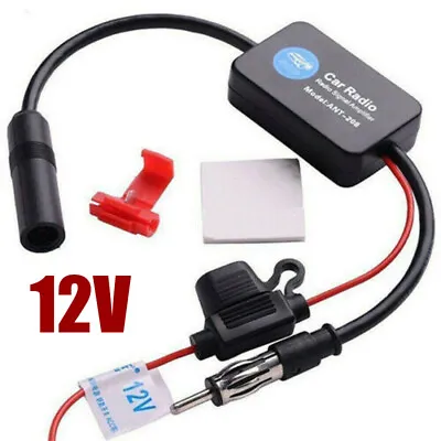 Car Auto FM & AM Radio Signal Antenna Aerial Stereo Signal Amp Amplifier Booster • £5.58