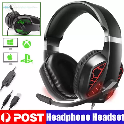 3.5MM Durable Stereo Gaming Headset Headphone Wired W/ Mic For PC Xbox One PS4 • $26.99