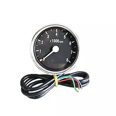 Mini Black Face Electronic Tachometer 12 Volt - 8000 RPM Twin Cylinder 58-43679 • $54.12