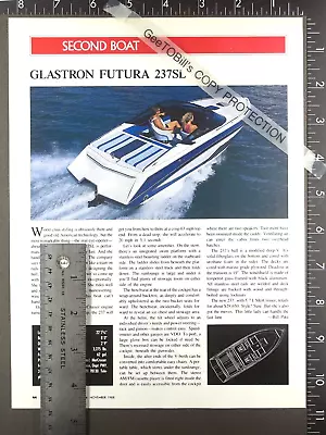 1988 1-page FEATURE On Glastron Futura 237SL Boat • $12.50