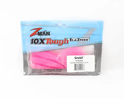 Zman Soft Lure GrubZ 9 Inch 3/Pack Pink Glow (1188) • $20.90