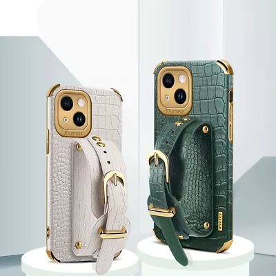 Luxury Crocodile Wrist Strap Stand Case Cover For IPhone 14 13 Pro Max 12 11 X 8 • £6.06