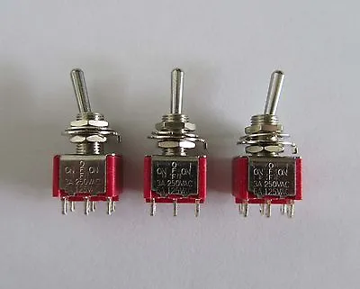 3x DPDT 3 Position ON OFF ON Guitar Mini Toggle Switch SALECOM Car/Boat Switches • $8.99