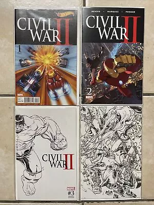Civil War II Marvel 2016-2017 Lot Of 4 Variants #1 #2 #3 & #4 • $20