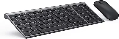 Rechargeable Wireless Keyboard Mouse Ultra Slim Low Profile USB Keyboard • £14.99