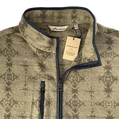 NWT Peter Millar Vest Men's XL Crown Printed Micro Shearling Fleece Vest Golf • $79.99