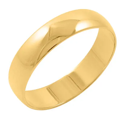 Men's 10K Gold 5mm Traditional Plain Wedding Band ( Sizes 8 To 12 1/2) • $149.95