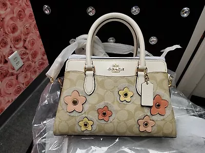 NWT Coach Darcie Satchel Signature Canvas W/ Floral Cluster Applic CH344 Ret 478 • $181.30