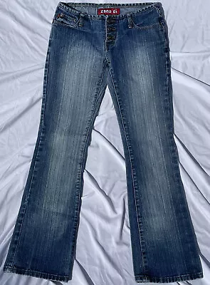 Zana Di Bootcut Button Fly Jeans Juniors Size 1 Low Rise Blue 100% Cotton • $12.74