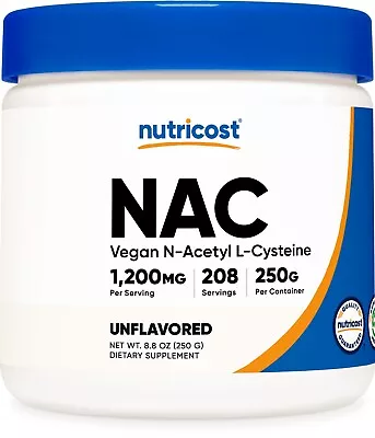 Nutricost N-Acetyl Cysteine (NAC) Powder 250 Grams - Vegan NAC • $24.98