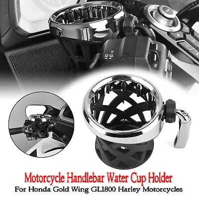 Chrome Motorcycle Handlebar Cup Holder For Honda Goldwing Gold Wing GL1800 • $19.54