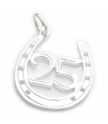 £16.99 • Buy 25 In Horseshoe Sterling Silver Charm .925 X 1 25th Wedding Anniversary