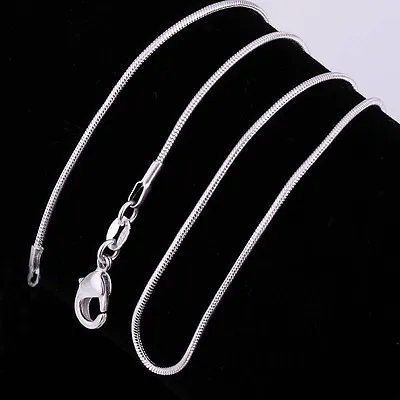 925 Silver Figaro Wave Snake Beads Chain Necklace For Women Mens16''-30'' Inch • $1.05