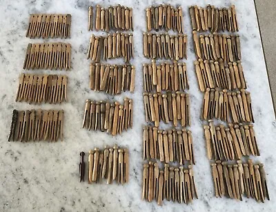 Vintage Lot Of 208 Assorted Wood Clothespins • $39.99