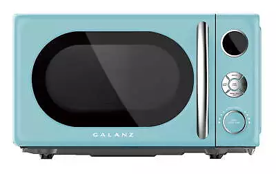 0.7 Cu Ft 700 W Retro Countertop Microwave Oven Adjustable Auto Menus Cook Blue • $68.83